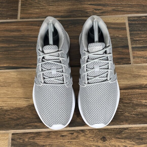 adidas QT Racer Womens Size 7 Running Shoes Gray Silver Cloudfoam Low Sneakers - Picture 12 of 13